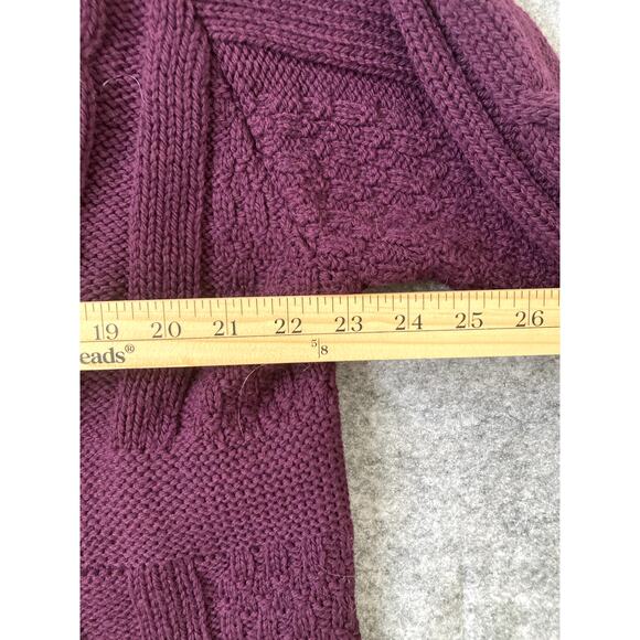 Vintage Cable Knit Cardigan Arancrafts Women XL Long Merino Wool Made in Ireland - Picture 3 of 6